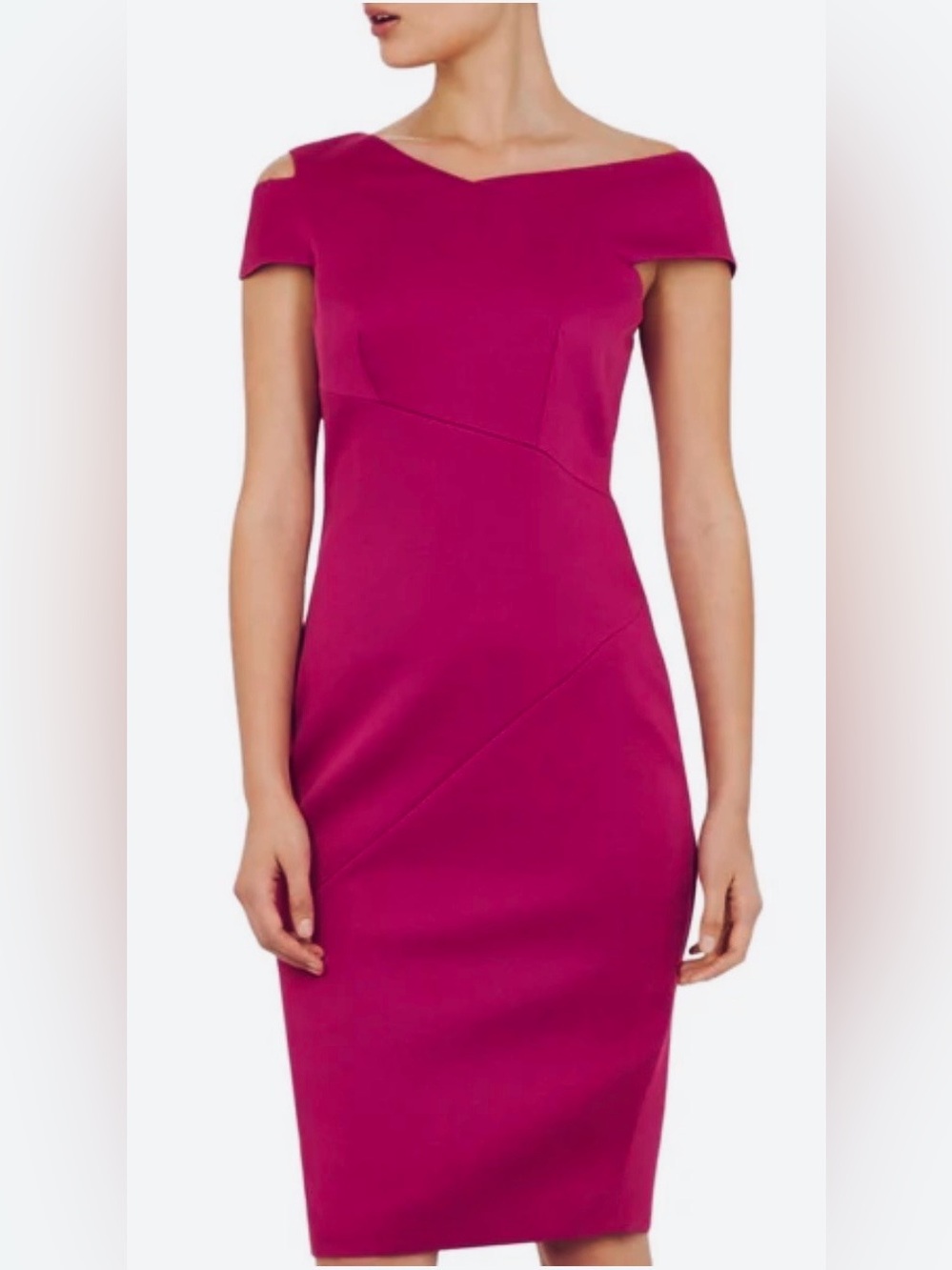 Stunning Ted Baker London Aspyn Asymmetric Sheath Dress ZB15